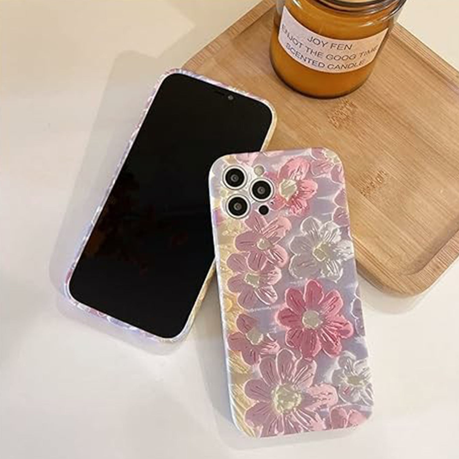 Personality Floral Printed Drop-Proof Apple Phone Liquid Silicone Cover Cases
