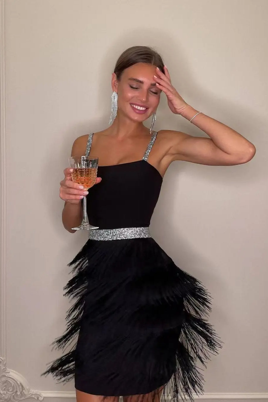 Tassel Low Cut Midi Dress