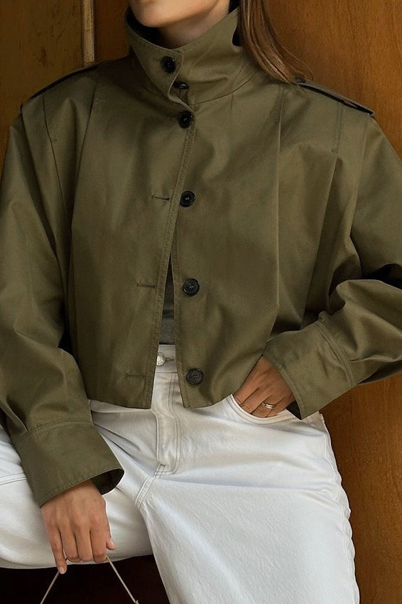 High Neck Long Sleeve Jacket