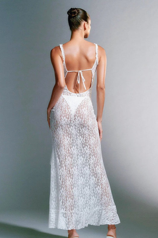 Lace Back Insert Slip Dress - View 3