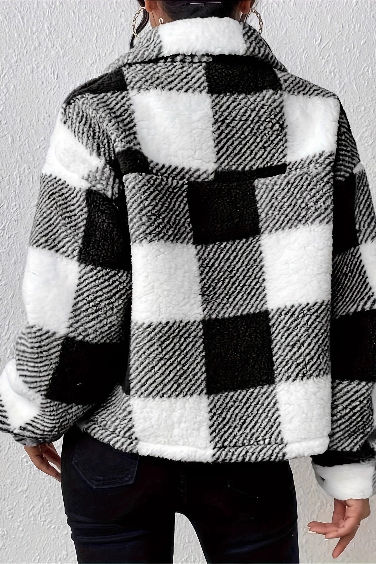 Double-Sided Fleece Button Coat - Fashionpara