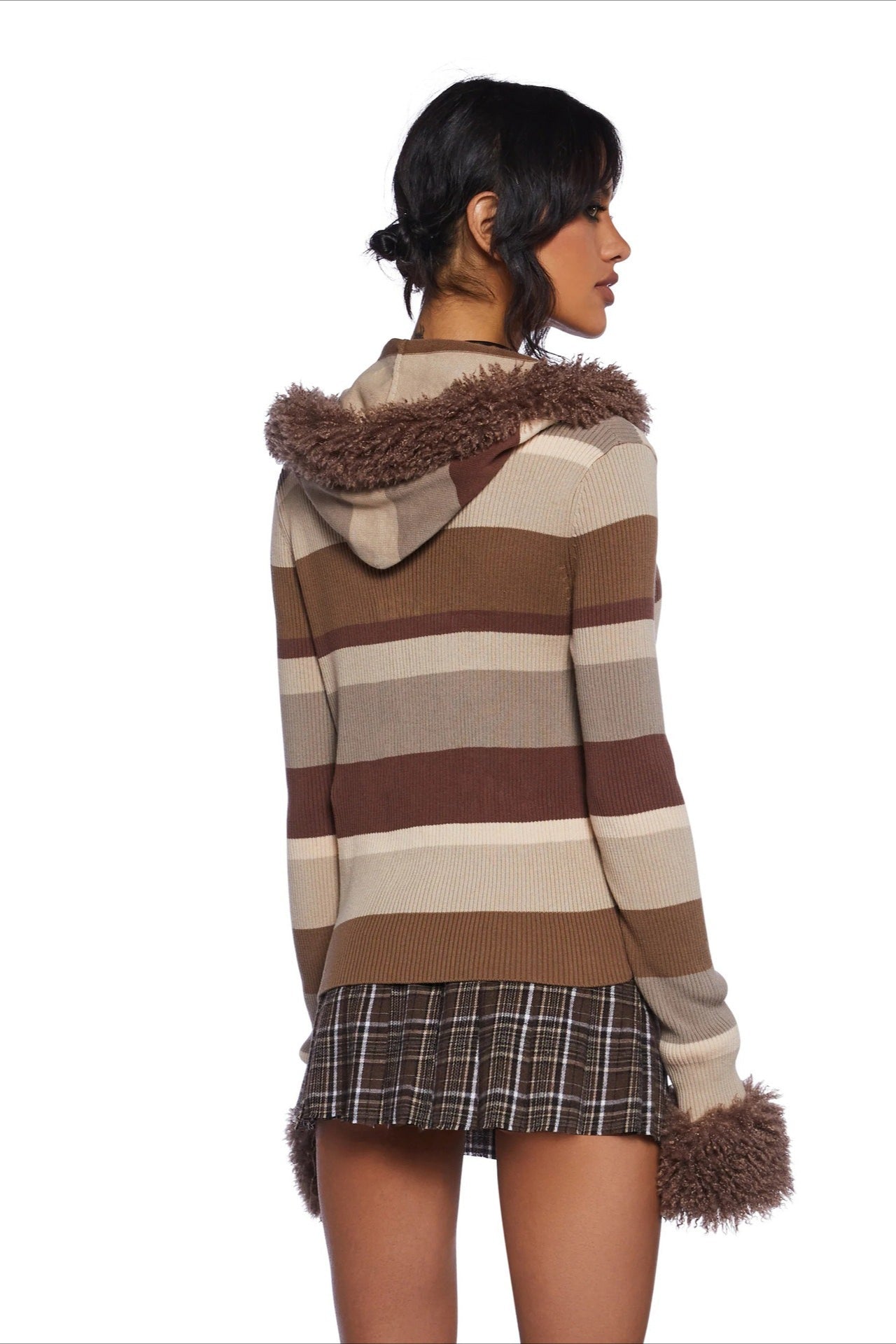 PrincessAce Vintage Hooded Fleece Knit Sweater for Comfort