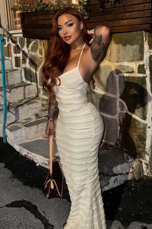 V-Neck Halter Party Dress