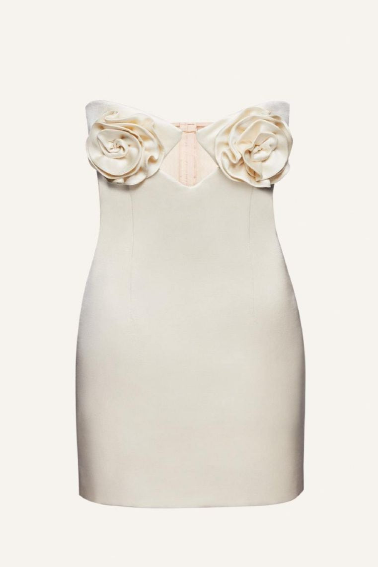 Rosette Bust Strapless Cut Out Bodycon Mini Dress 4