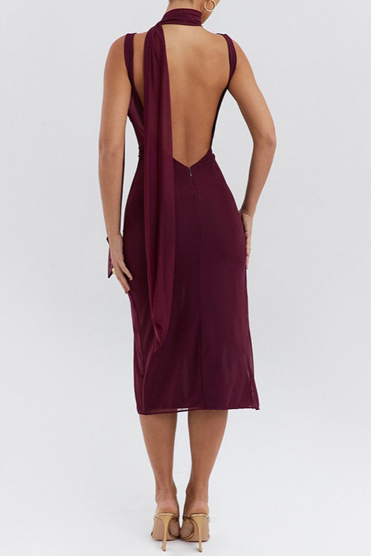 Allure Mesh Panel Slip Dress - View 8