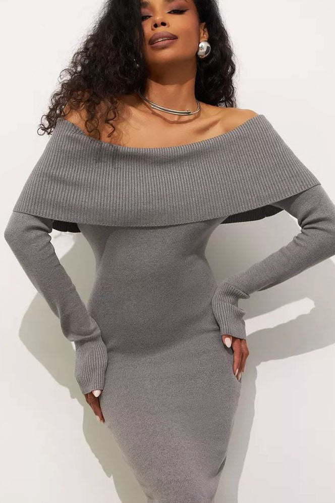 Knit Off Shoulder Sweater Dress 6