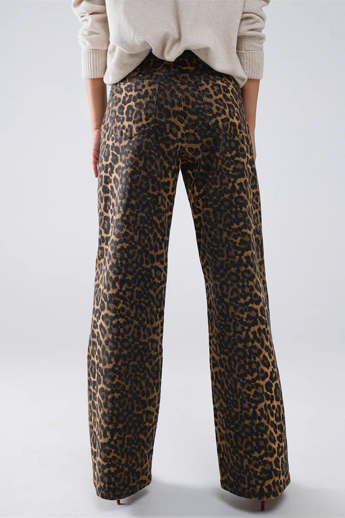 Leopard Chic Straight Leg Jeans