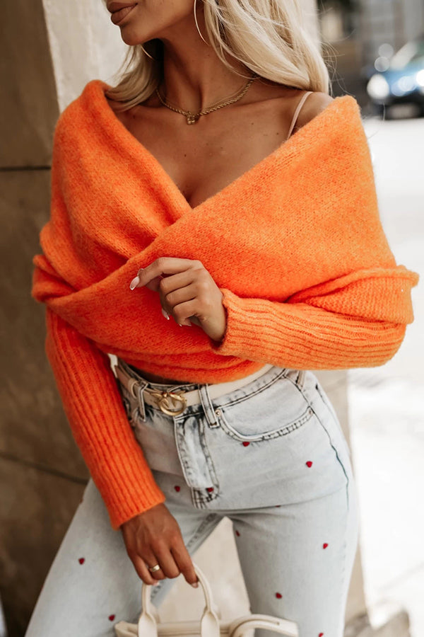 Lady Rin Off Shoulder Knit Poncho Sweater for Cozy Style
