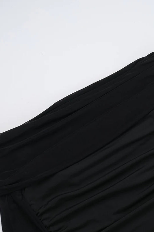Fall New Slim-Fit Pleated Off-Shoulder  Party Dress