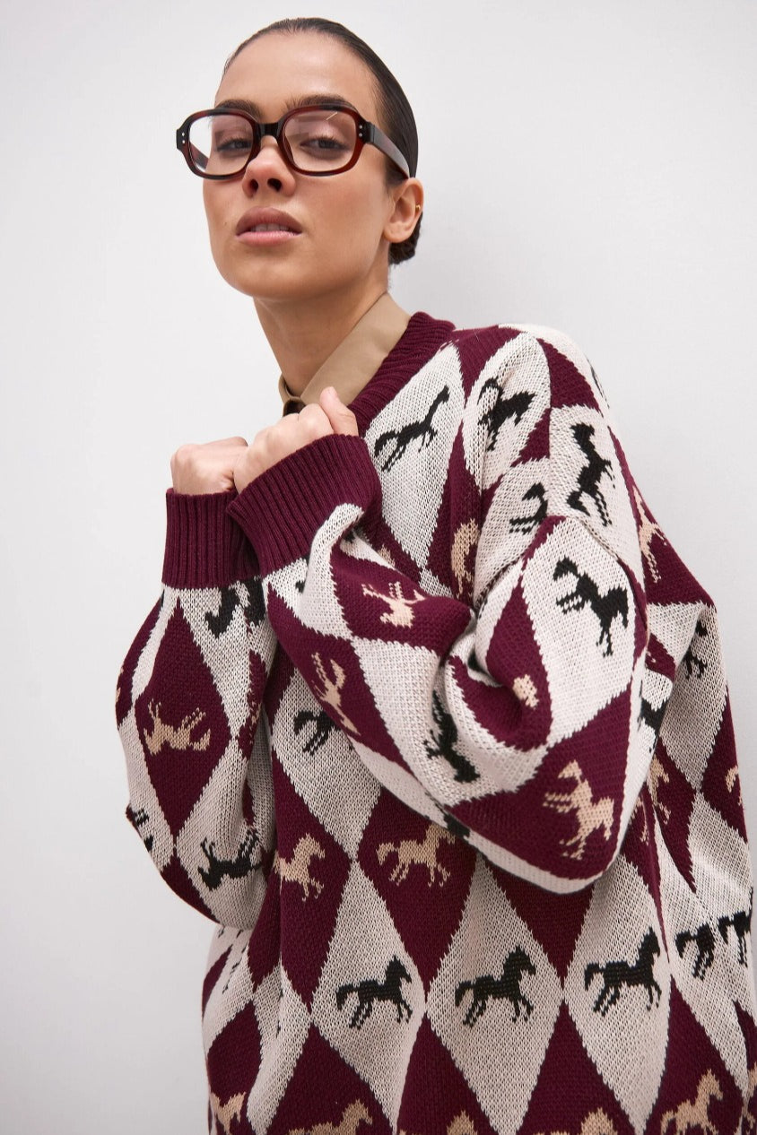 PrincessAce Colorblock Knit Sweater for Effortless Style