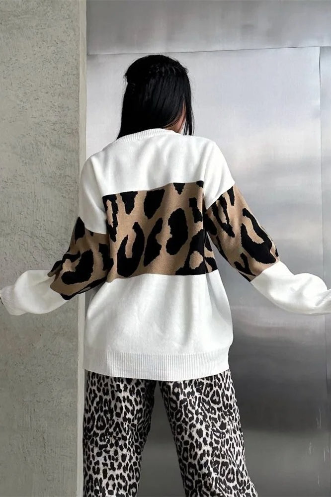 PrincessAce Vintage Leopard Knit Sweater for Timeless Style
