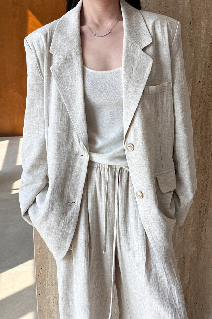 Casual Tencel Linen Suit Blazer 3