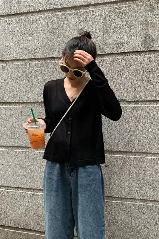V-Neck Lightweight Knit Cardigan 20