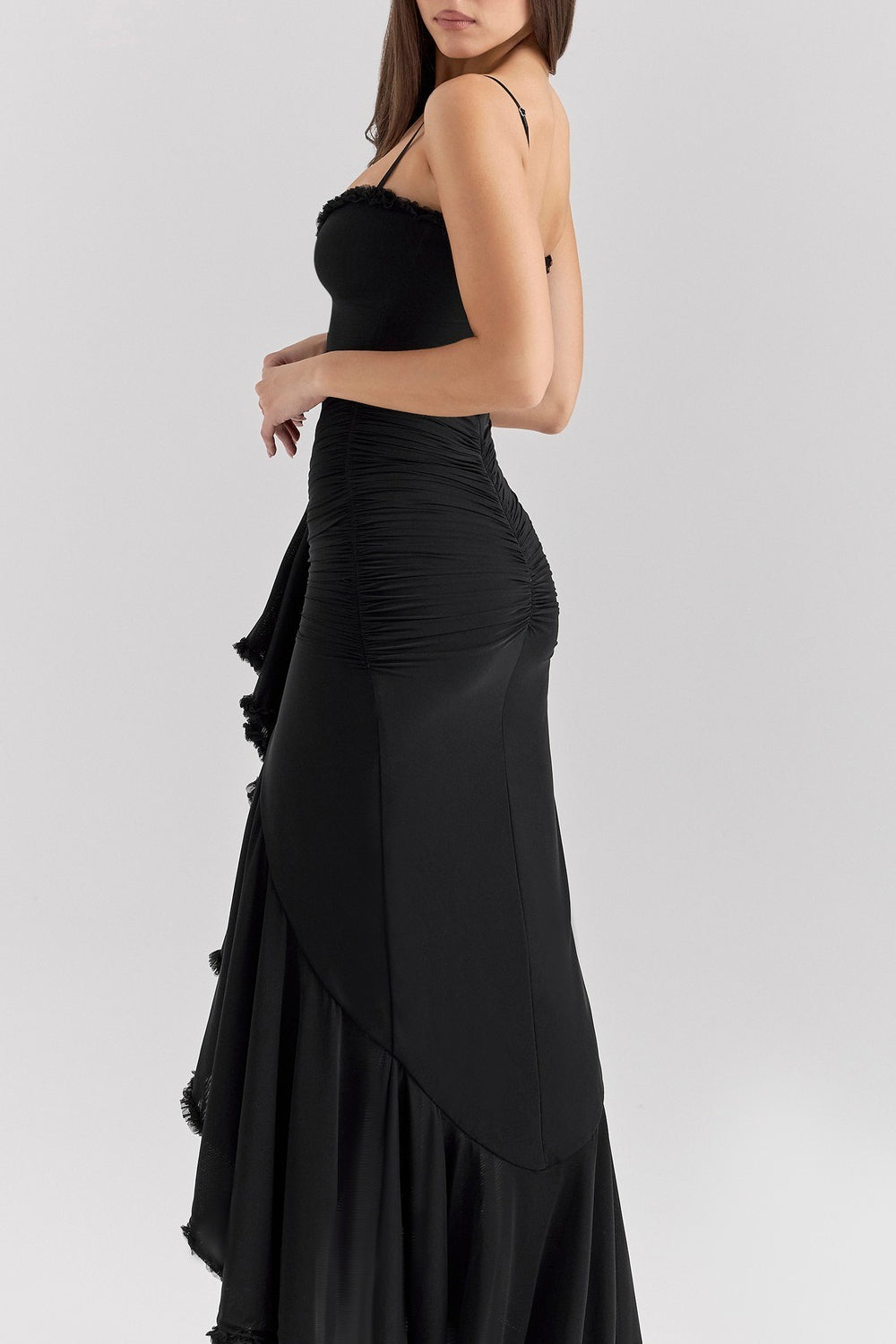 Stretch Mesh V-Neck Cami Midi Dress