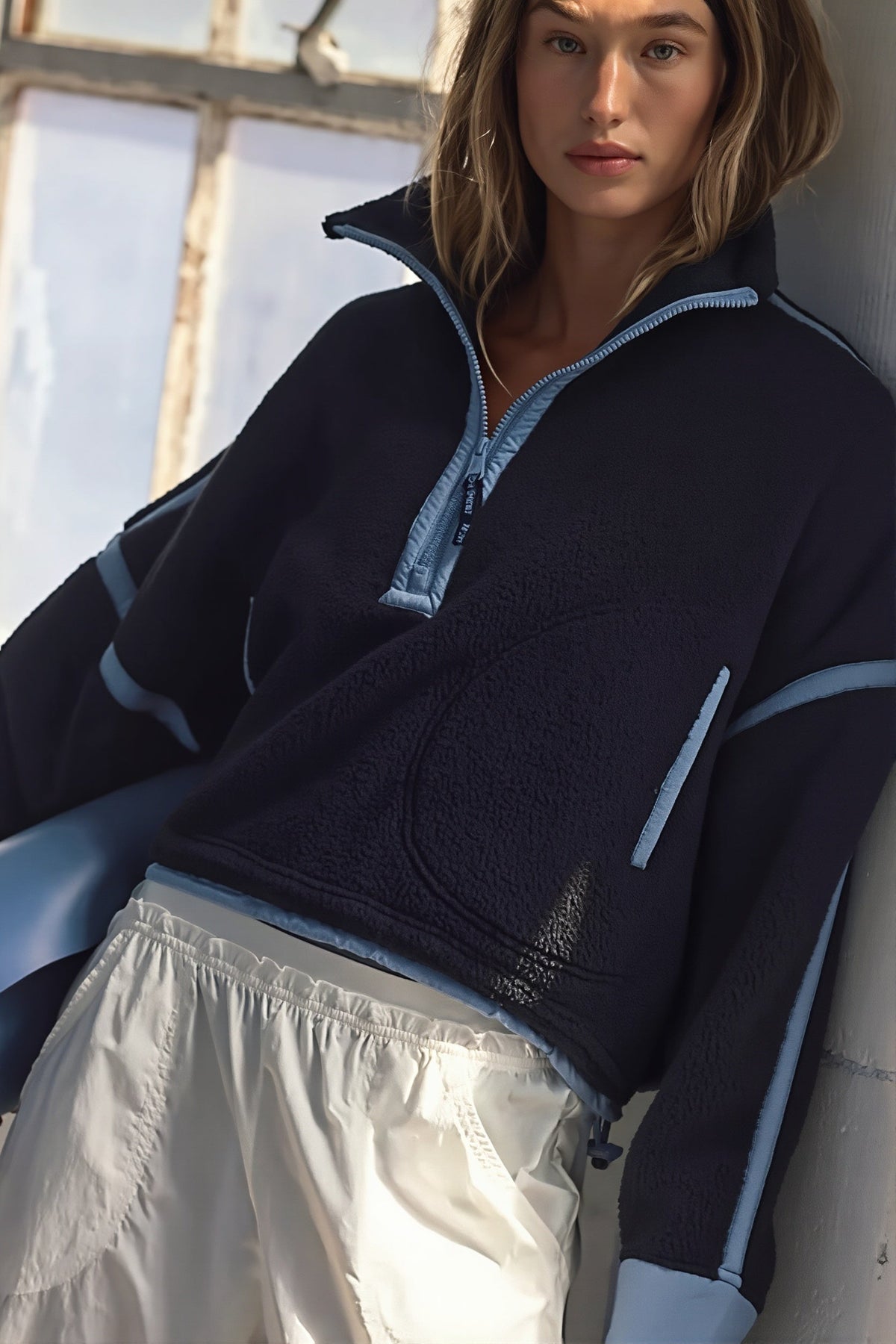 Colorblock Fleece Half Zip Sweatshirt 4