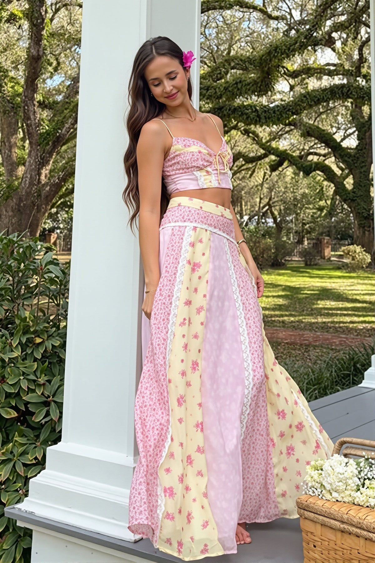 Floral Vacation Cami Maxi Skirt Set