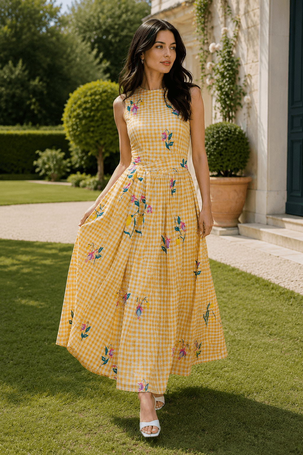 Vintage Washed Embroidered Floral Dress
