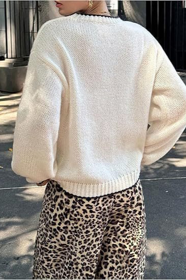 Casual Printed Pullover Sweater