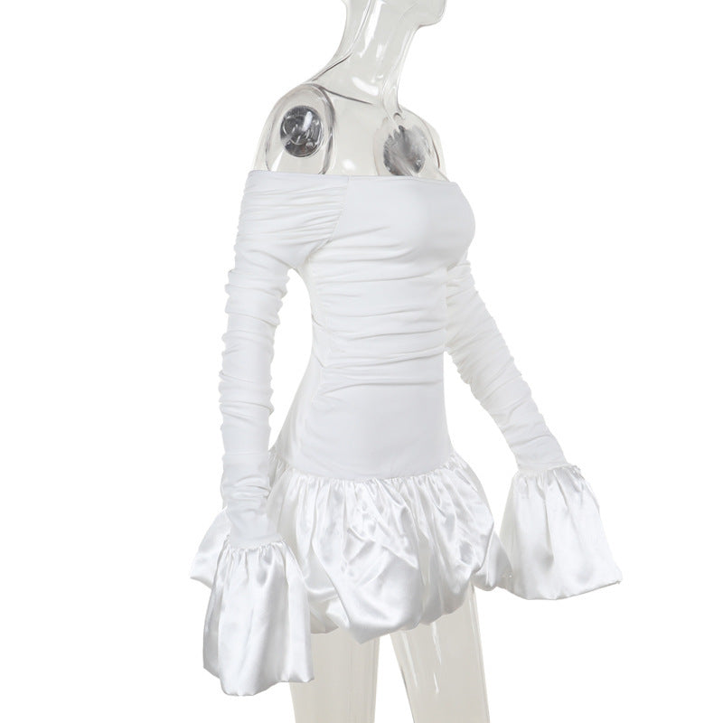 Frostene Off Shoulder Mini Dress-White