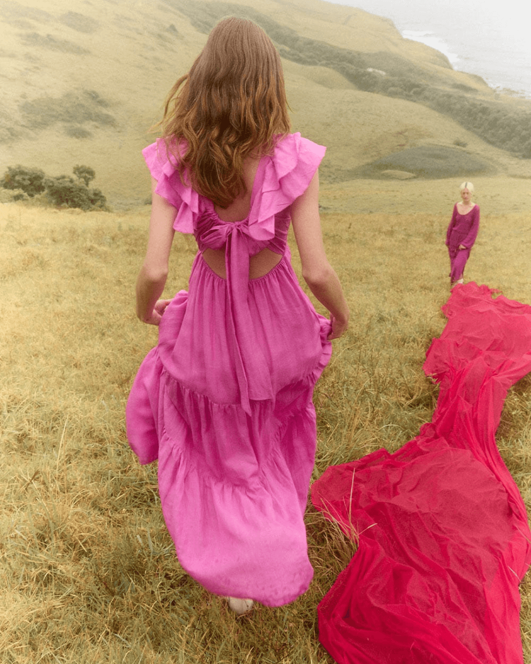 Ruffle Sleeve Cutout Maxi Dress - Fashionpara