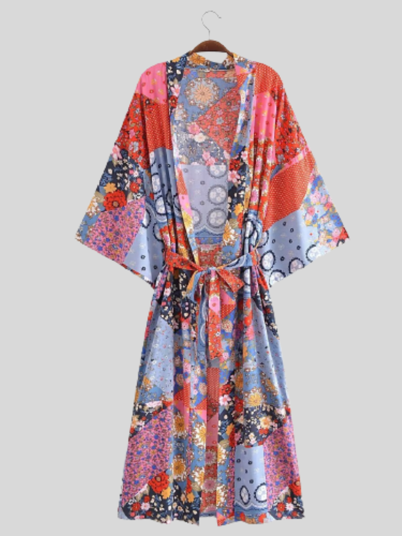 Daily Ritual Cotton Loose Short Sleeves Kimono Jacket - Fashionpara