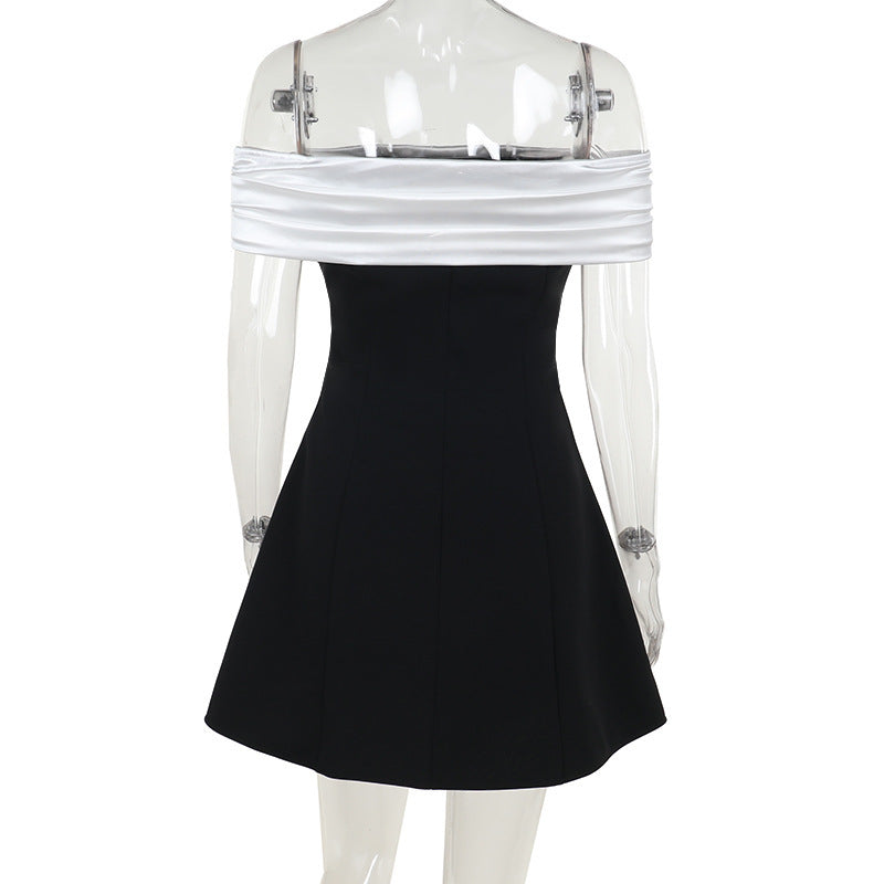 Off-Shoulder Fitted-Waist Flared A-Line Mini Dress 7