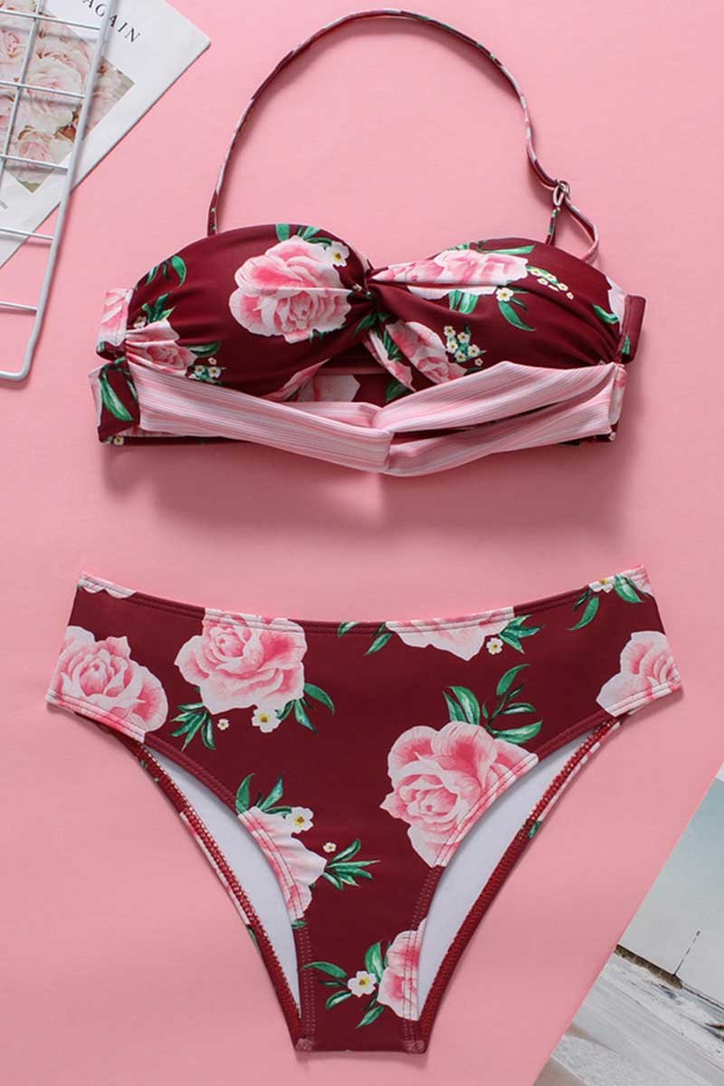 Florcoo Floral Dot Bikini Swimwear