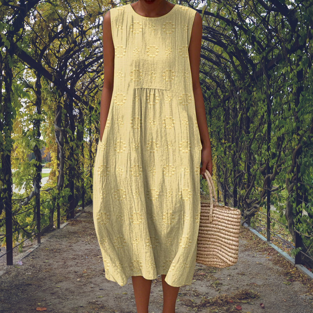 Eyelet Embroidered Sleeveless Midi Dress 8