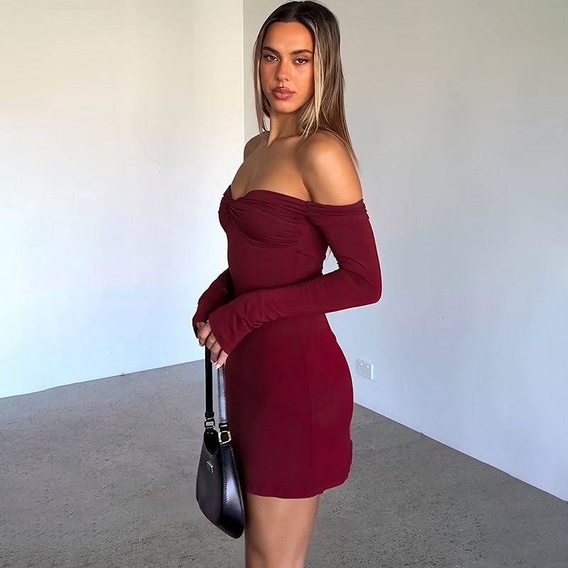 Crimson Kiss Mini Bodycon Dress - Maroon