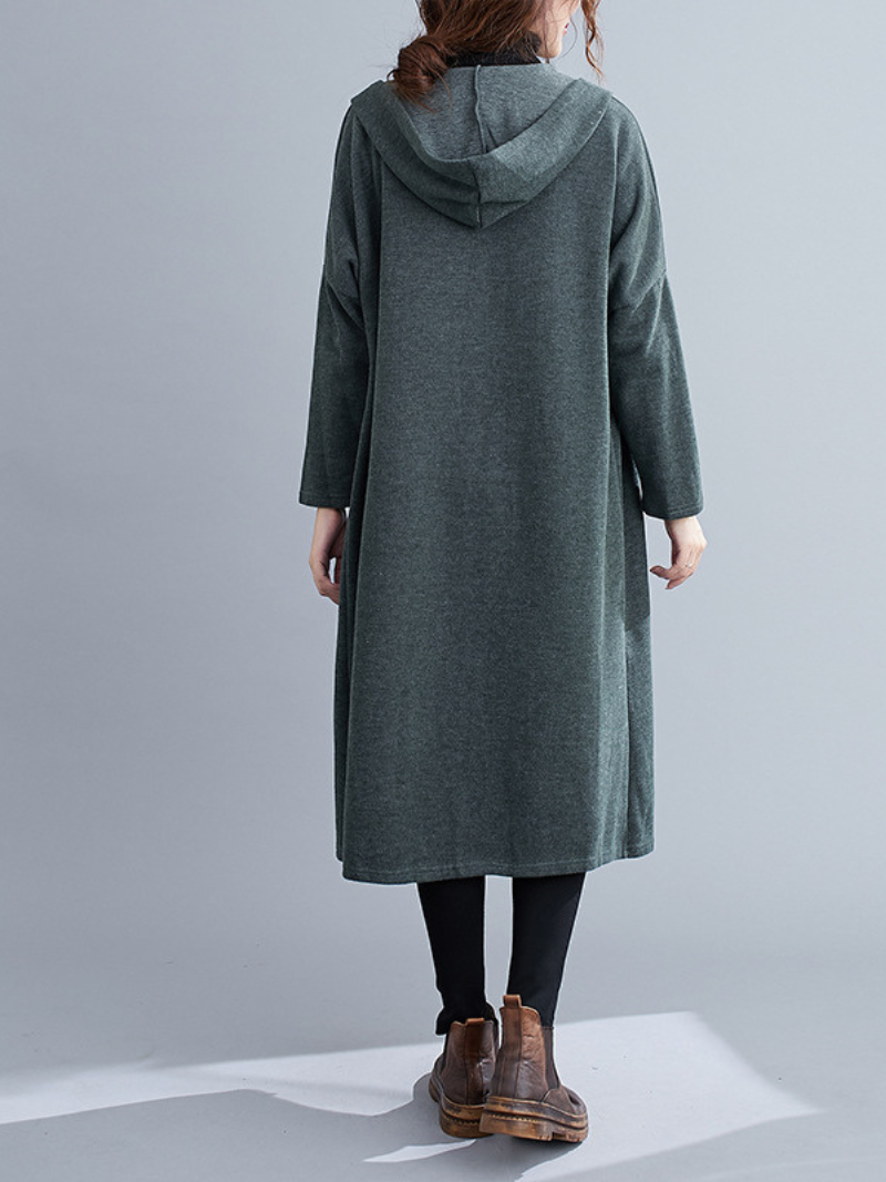 Cardigan Mid-Length Long-Sleeved Thin Pocket Coat 4