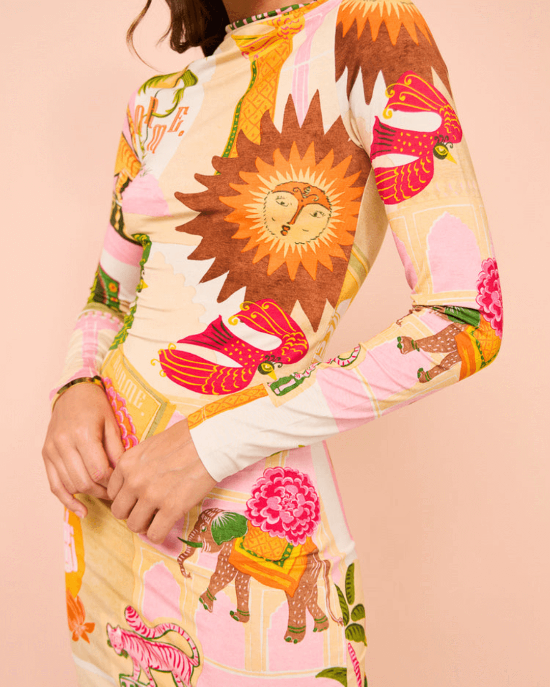 High Neck Goldie Mini Dress - Fashionpara