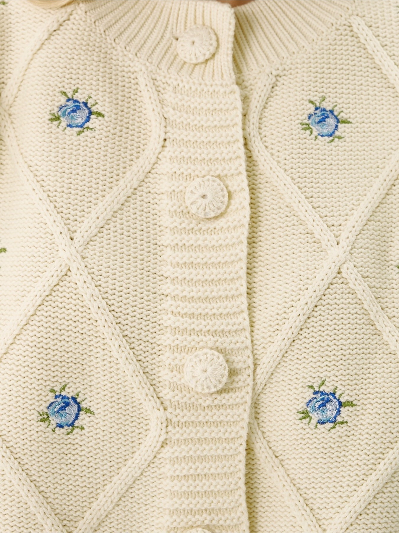 Floral Embroidered Cardigan Sweater for Elegant Layering