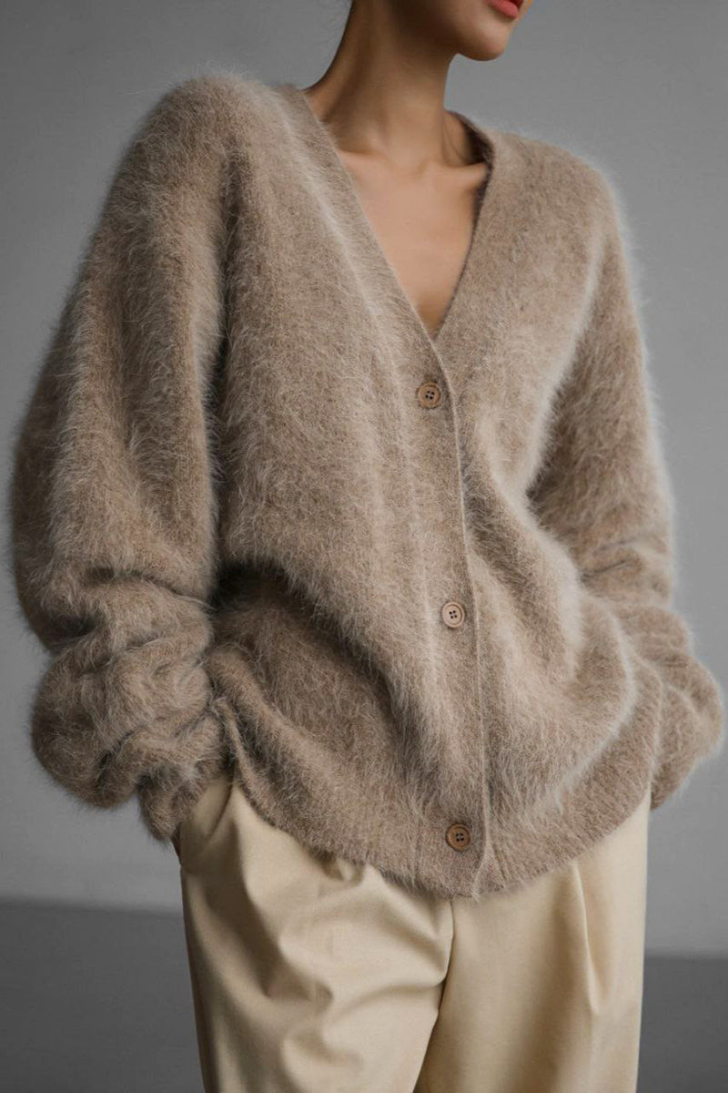 Chic Faux Fur Long Sleeve Cardigan for Effortless Style