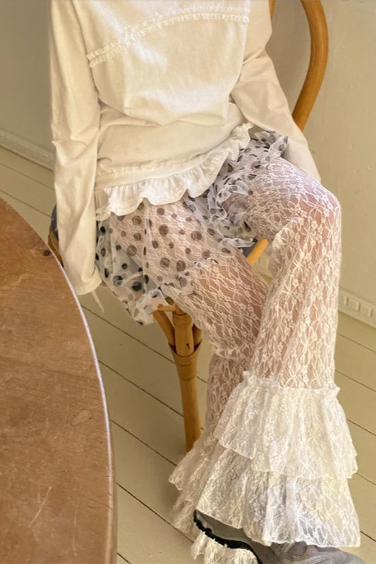 Gothic Ruffle Patchwork Pant