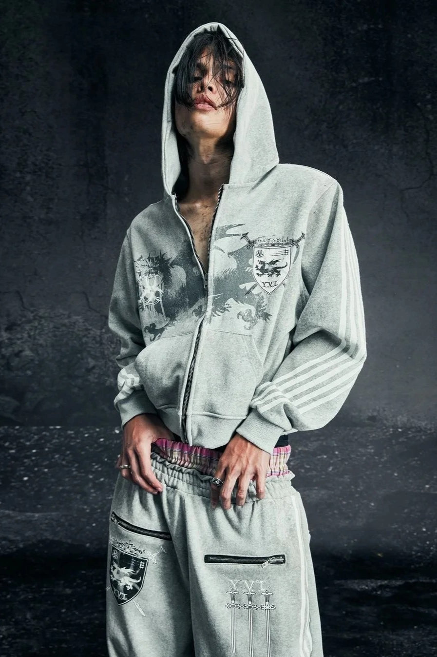 Retro Harajuku Zipper Hoodie