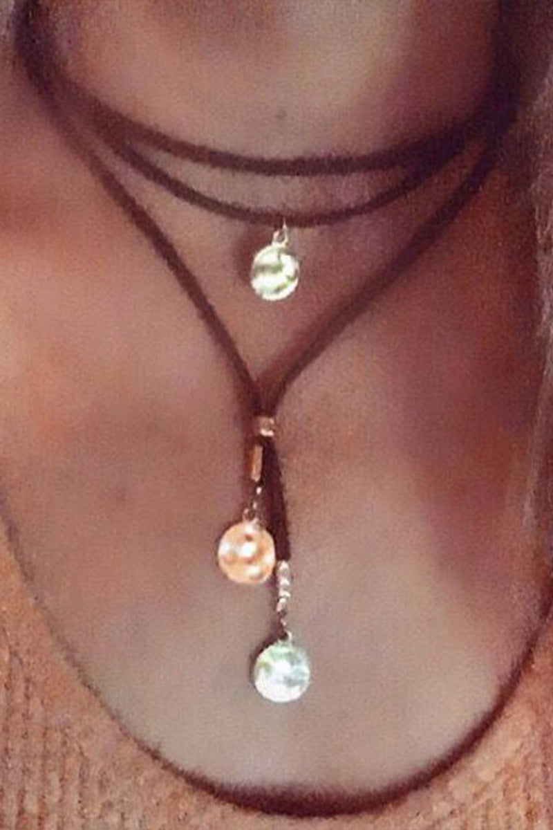 Vintage Disc Pendant Layered Necklace - Fashionpara