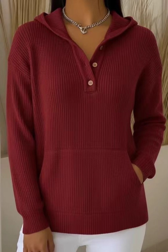 Solid Waffle Open Front Casual Stylish Hoodie