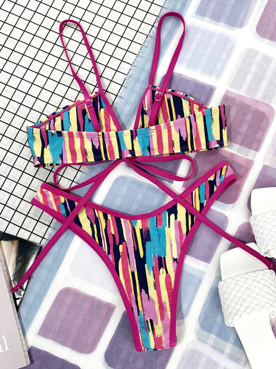 Bandage Printed Bikini - Fashionpara