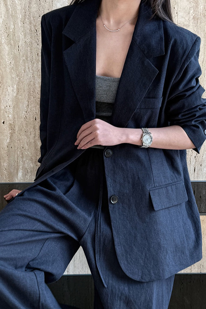 Casual Tencel Linen Suit Blazer