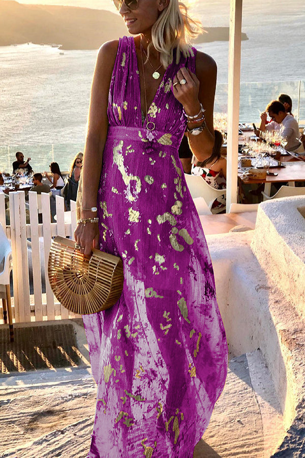 Chiffon Off Shoulder Ruffled High Split Maxi Dress - View 10