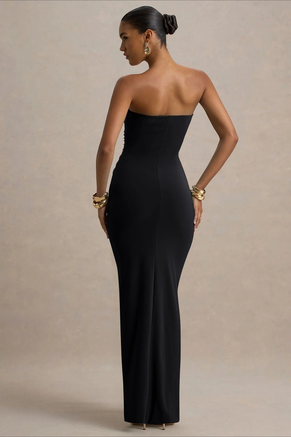 Strapless Sweetheart Ruched Draped Mermaid Maxi Gown