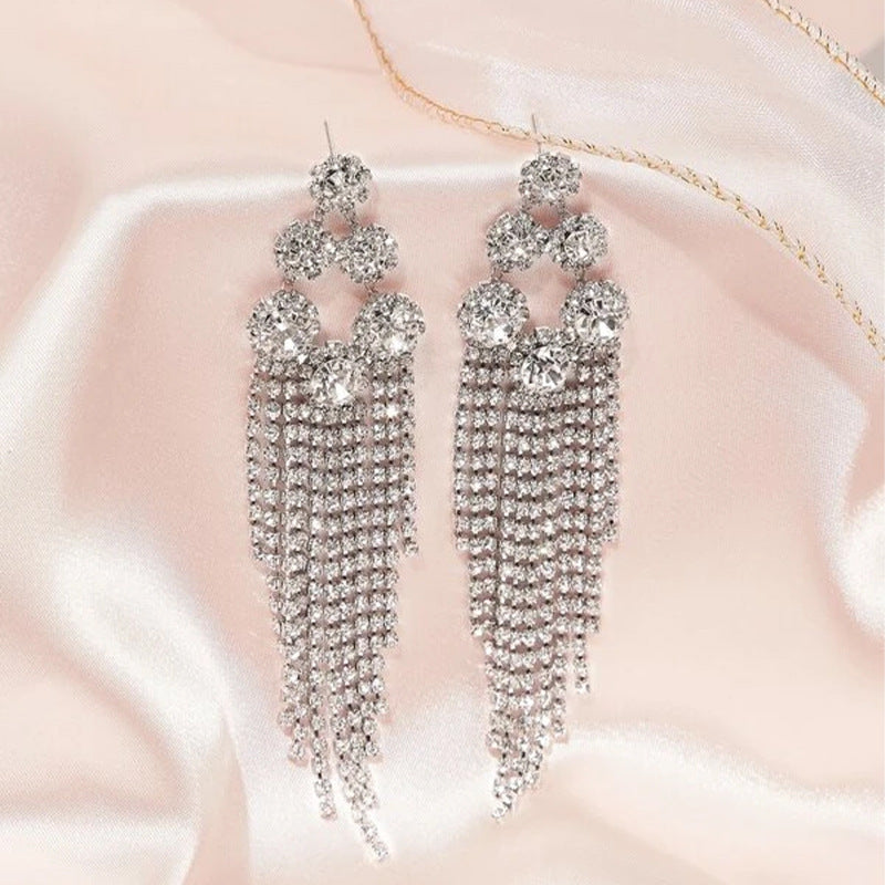 Rhinestone Fringe Earrings
