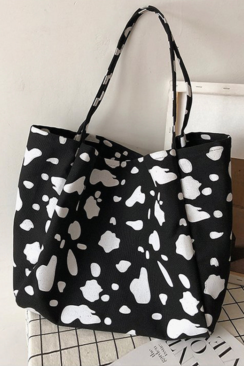 Cow Print Canvas Tote Bag - Fashionpara