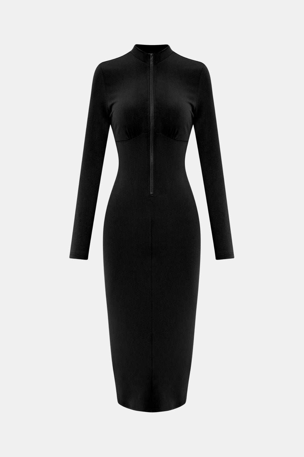 Zip Up Cutout Drawstring Detail Dress - Fashionpara