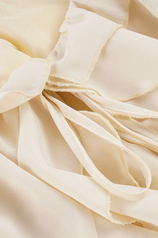 Chiffon Ruffle Spaghetti Strap Swing Mini Dress
