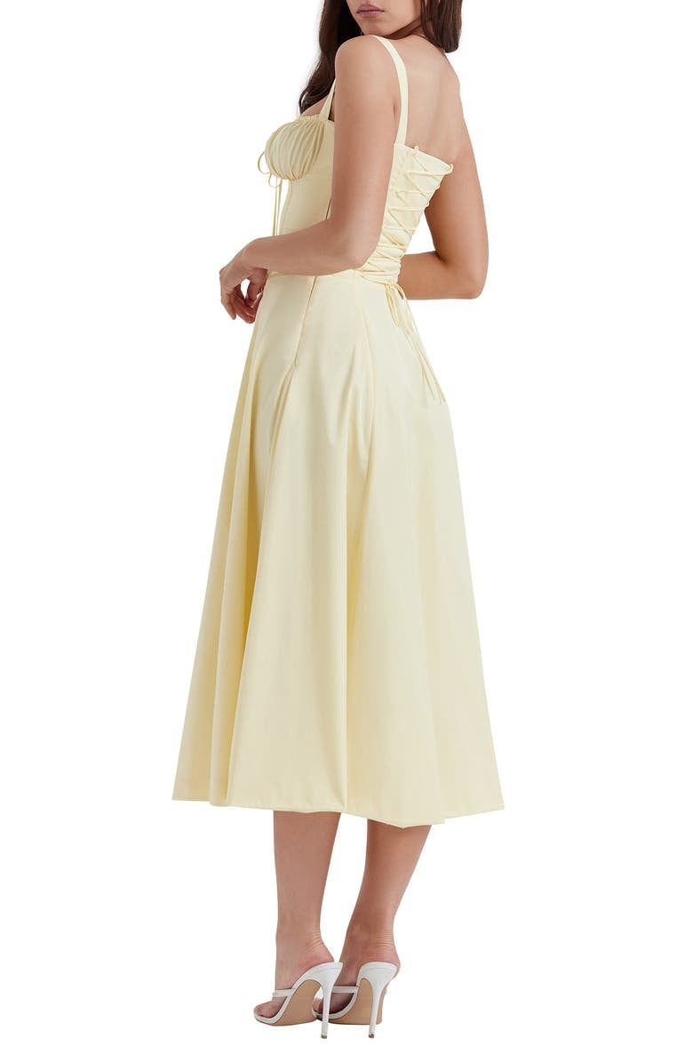 Floral Spaghetti Strap Ruched Fit and Flare Midi Dress - View 18