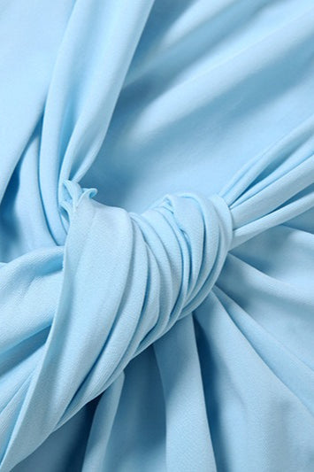 Draped Off Shoulder Long Sleeve Twist Front Maxi Gown