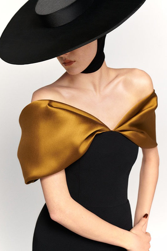 Off-Shoulder Slim Fitted Maxi Party Dress