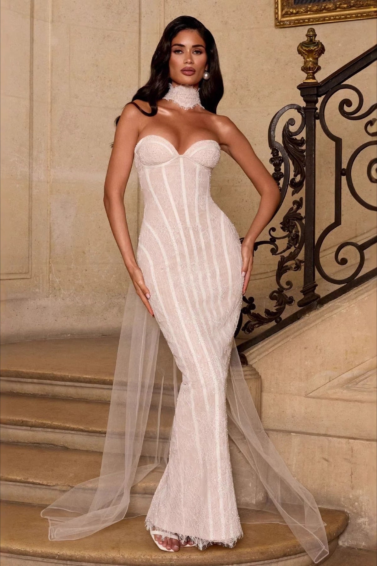 Embellished Strapless Sweetheart Mermaid Gown