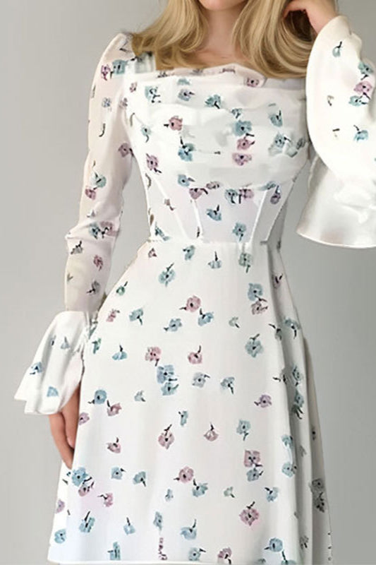 Off-Shoulder Waist-Cinched Solid Party Dress